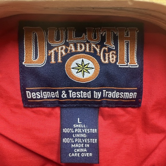 Duluth Trading Co Fleece Jacket Mens L Bright Red Full Zip New in Bag - Picture 6 of 15